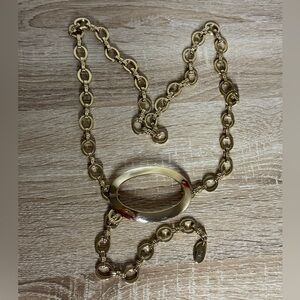 Vintage Liz Claiborne One Size Gold Tone Chain Buckle Metal Hip Belt